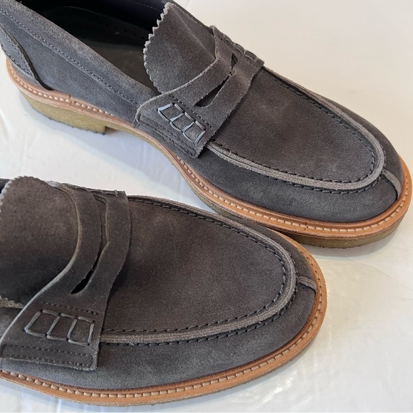 EUC Mens AQUATALIA Ulrich Weatherproof Suede Penny Loafer Fog Size 7.5 main image 9